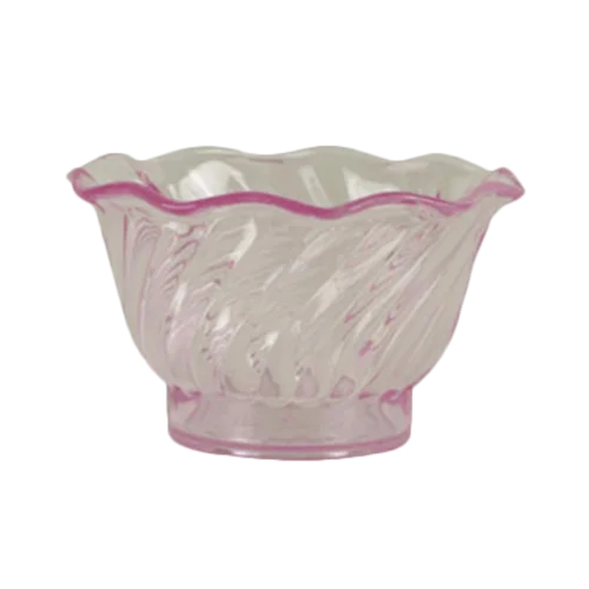 Thunder Group PLDS005P 5 oz. purple swirl tulip-shaped plastic dessert dish