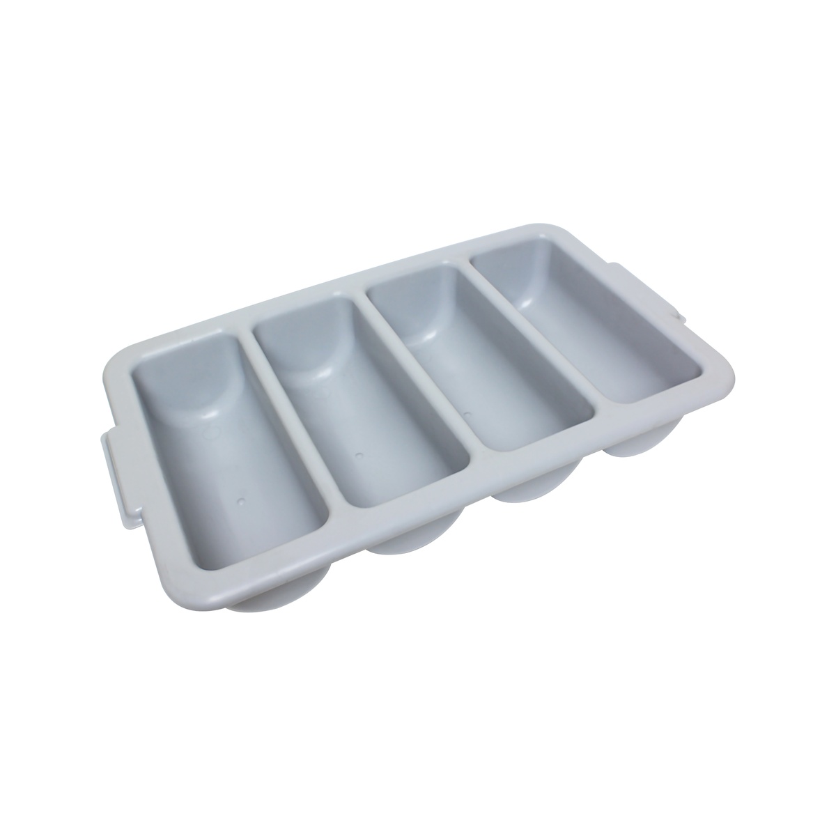 Thunder Group 4-compartment cutlery box in grey polypropylene with integrated side handles