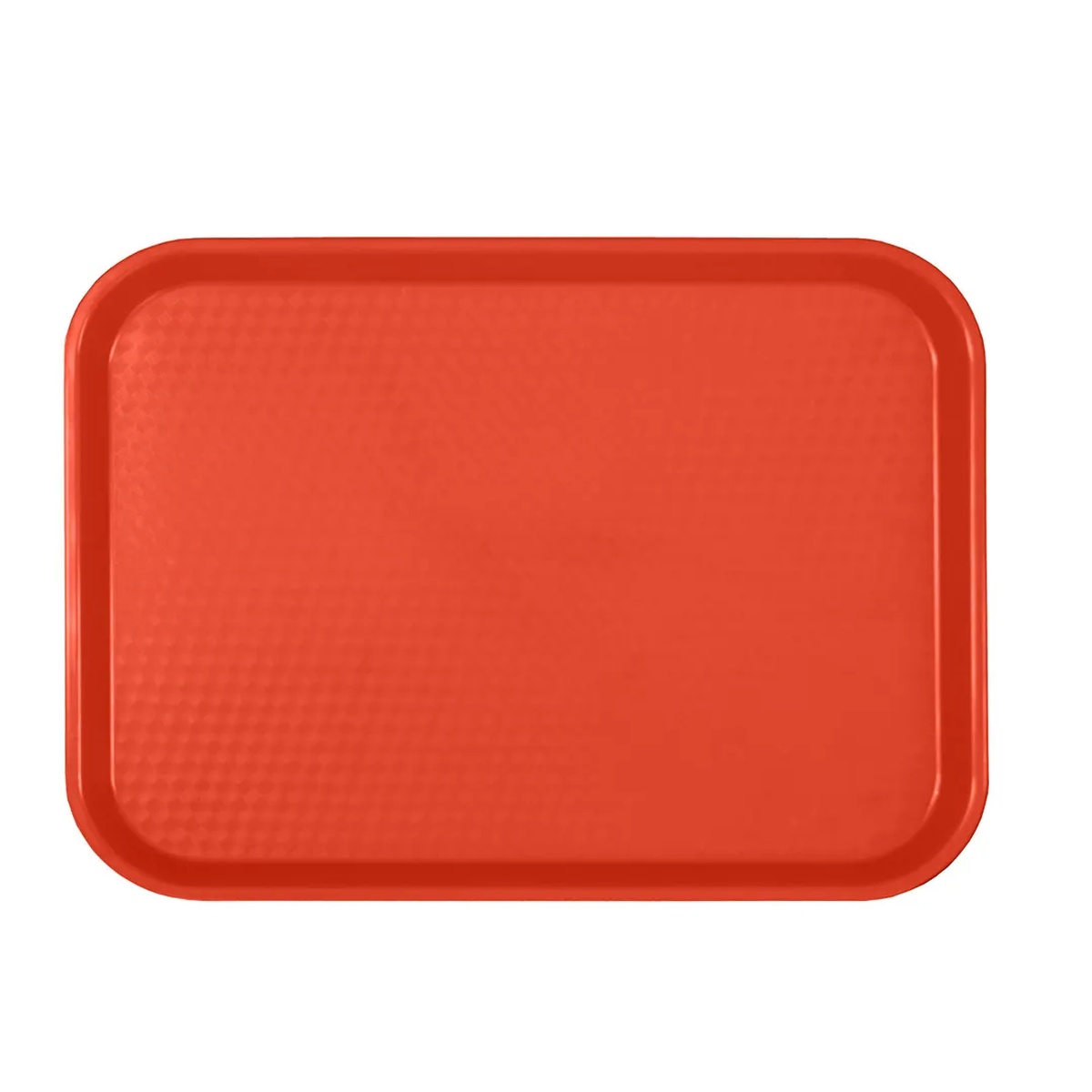 Thunder Group PLFFT1418RD red rectangular polypropylene fast food tray top-down view