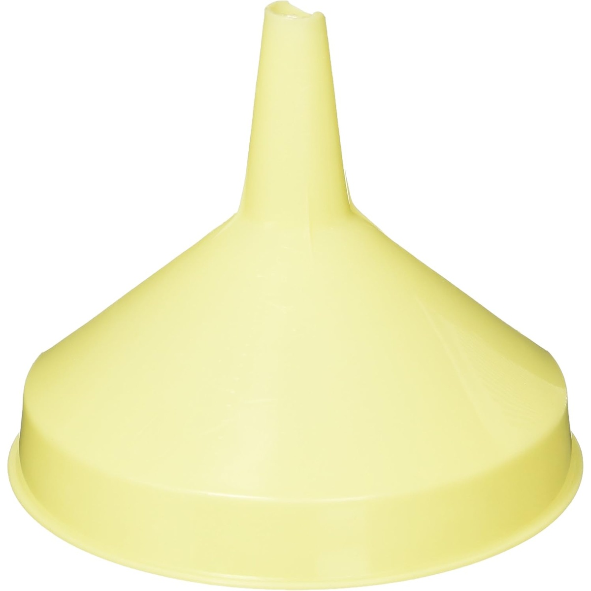 Thunder Group PLFN006 yellow plastic funnel side profile view showing tapered spout