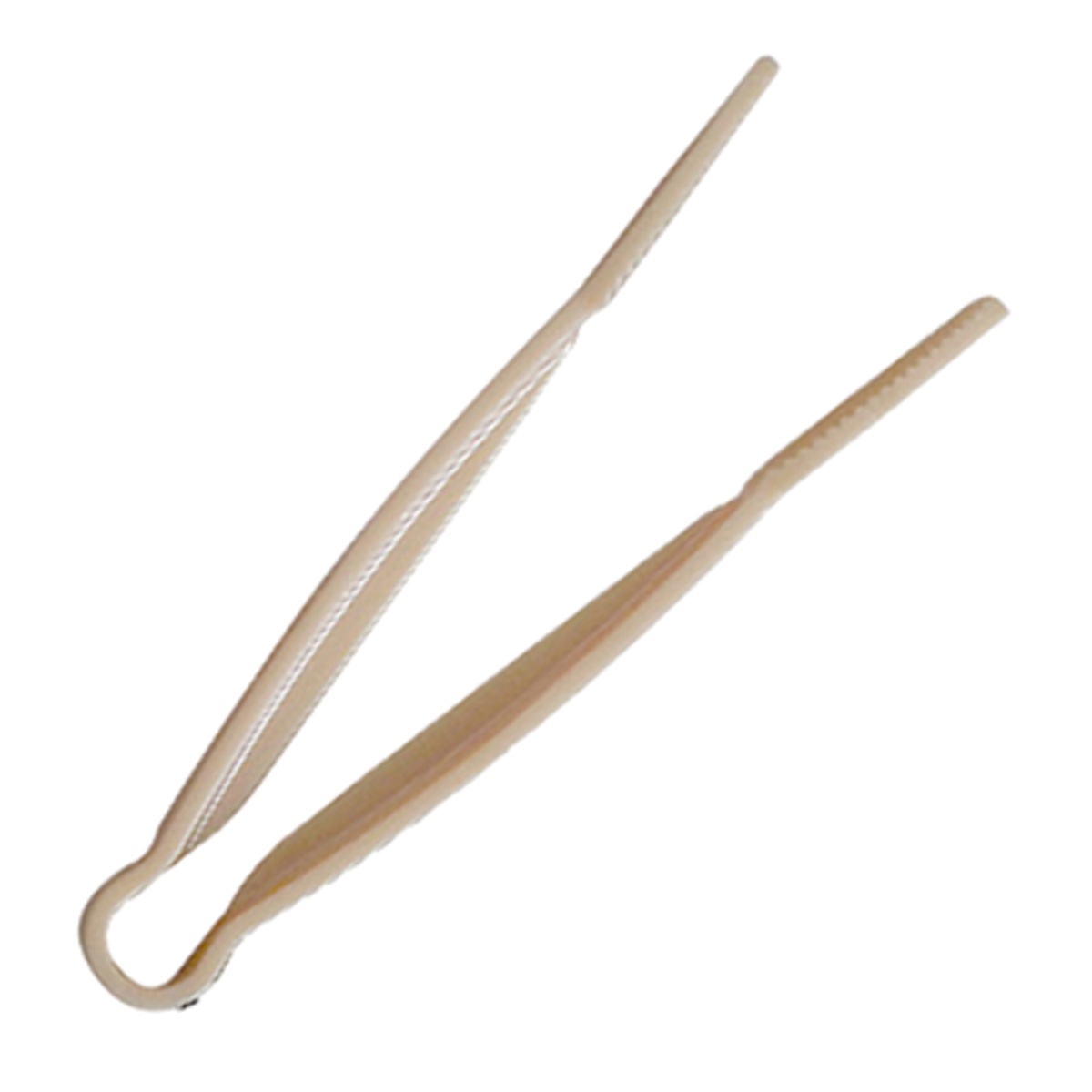 Thunder Group PLFTG006BG 6-inch beige polycarbonate flat grip serving tongs, one-piece construction