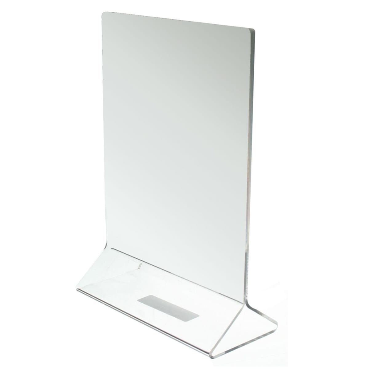Thunder Group PLMH003 clear acrylic tabletop menu card holder with flat base, 5 inch wide by 7 inch tall