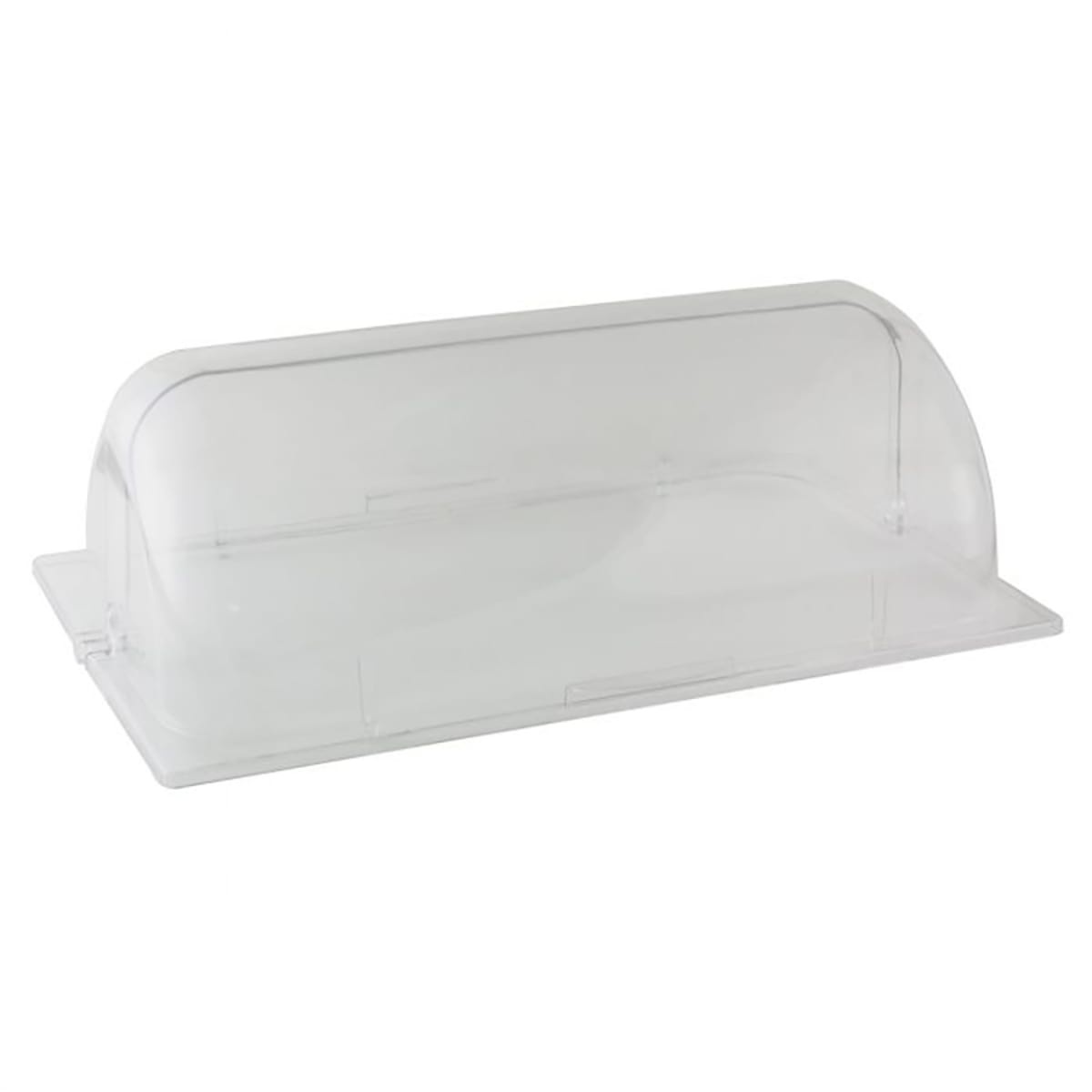Thunder Group PLRCF001R clear polycarbonate roll-top dome cover with rectangular base for full-size chafer dishes