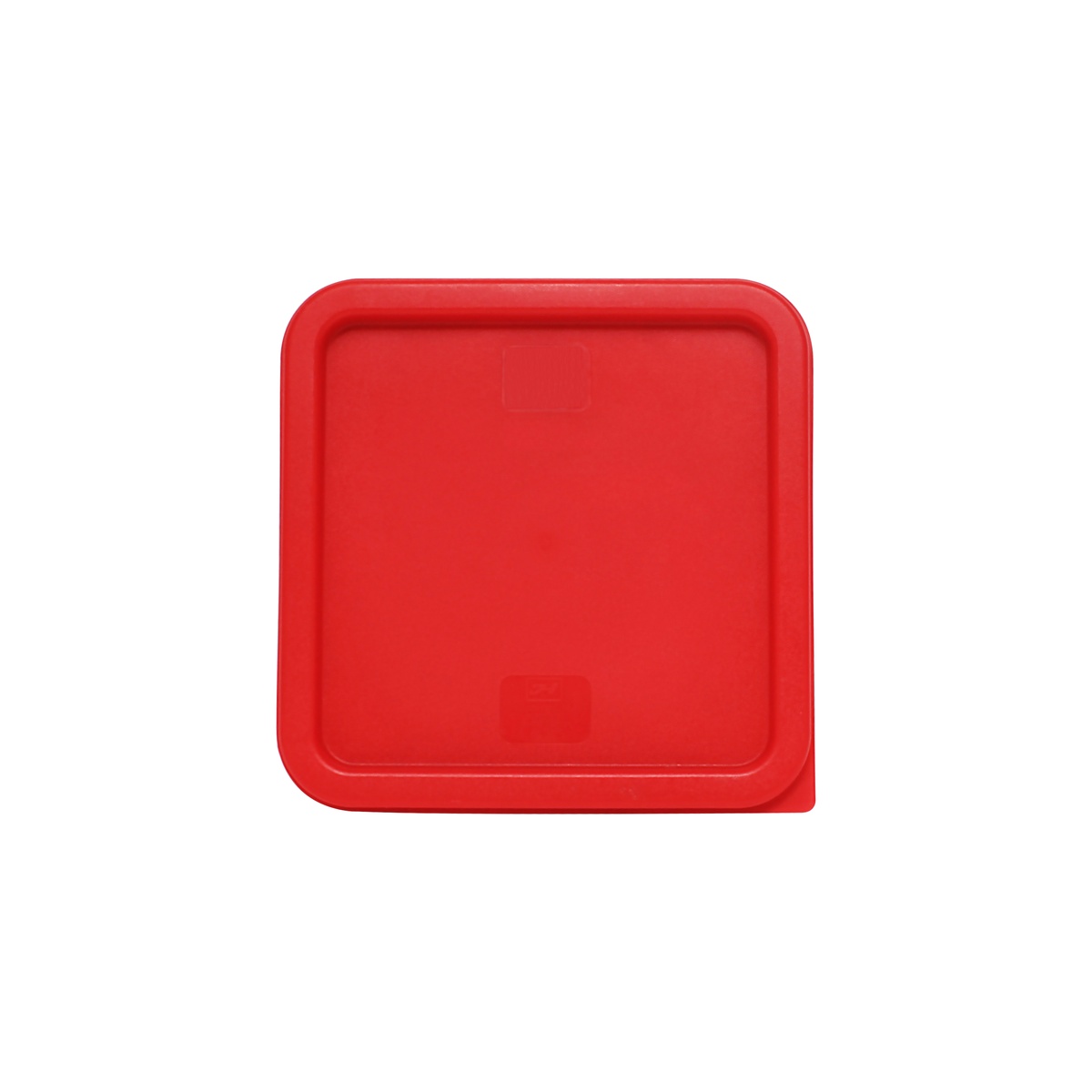 Thunder Group PLSFT0608C red square polyethylene lid, top-down view