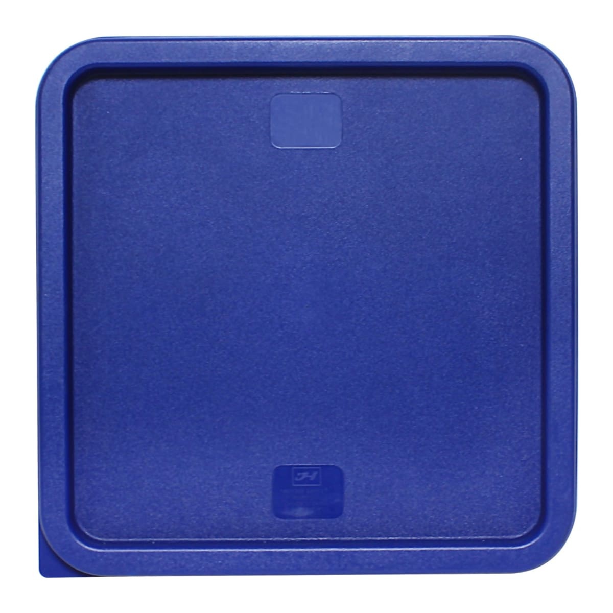 Thunder Group PLSFT121822C square blue snap-on food storage container lid, top view