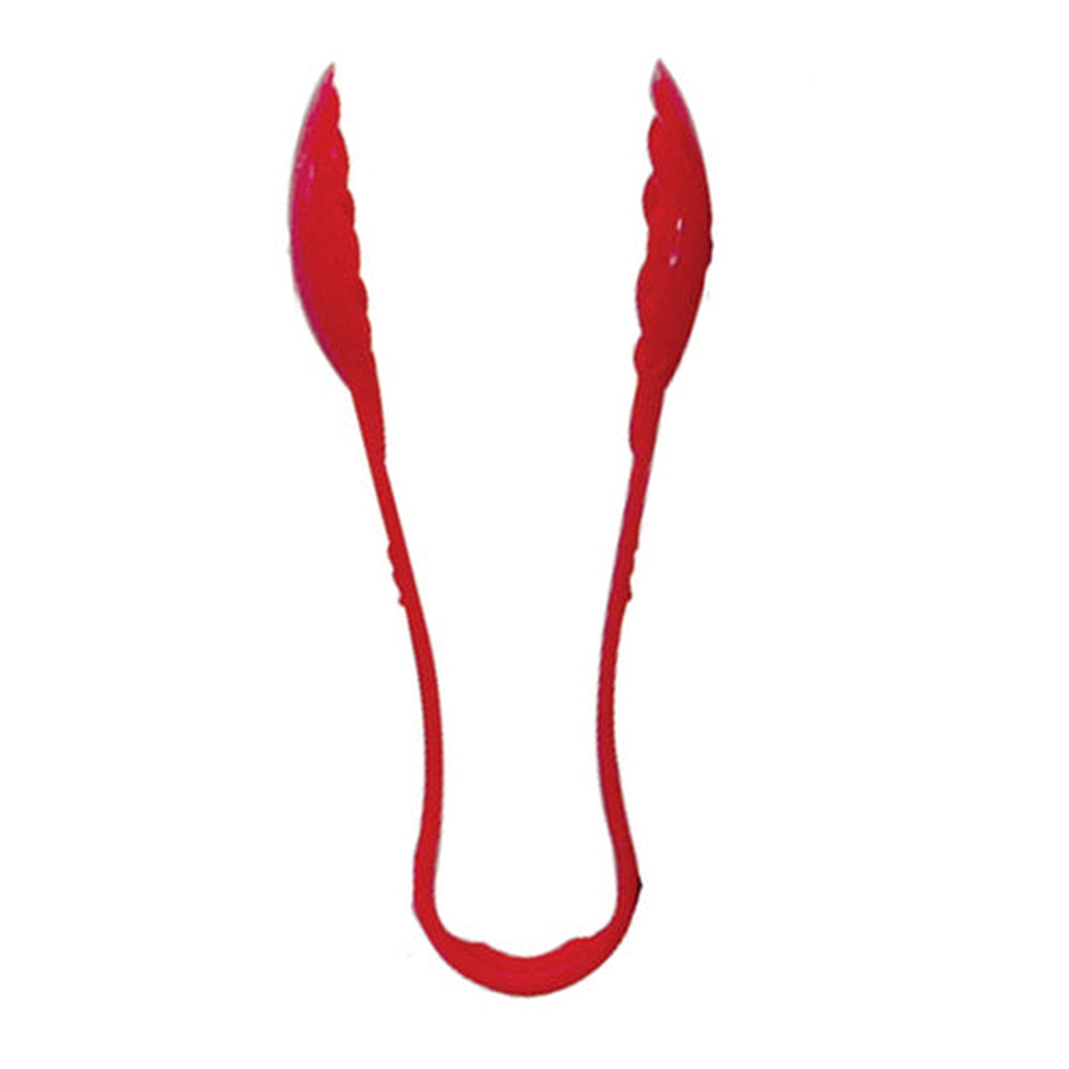 Thunder Group 6-inch red polycarbonate scallop grip serving tong