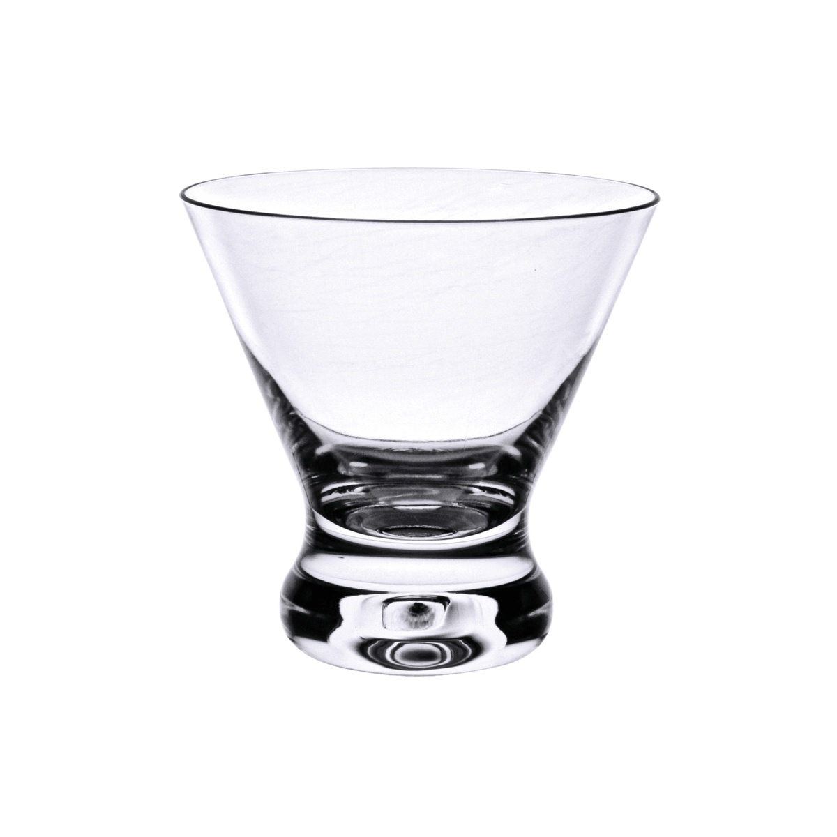 Thunder Group PLTHCG008C 8 oz clear polycarbonate cocktail glass with heavy base, shown on white background