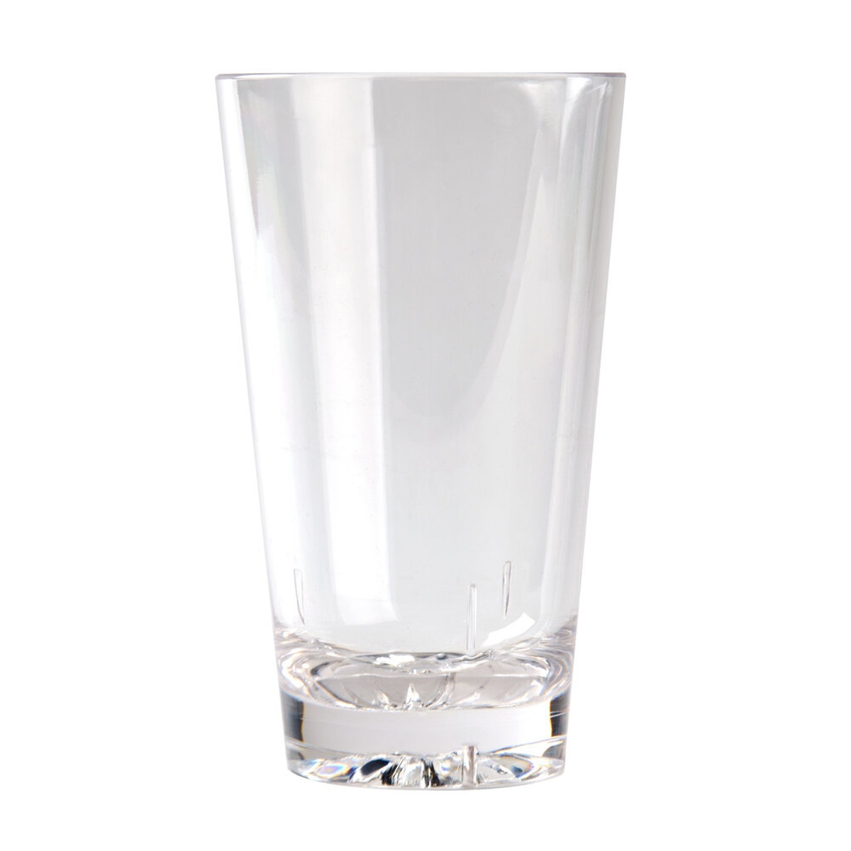 Thunder Group PLTHMG016C 16 oz clear polycarbonate mixing glass with starburst base, shown on white background