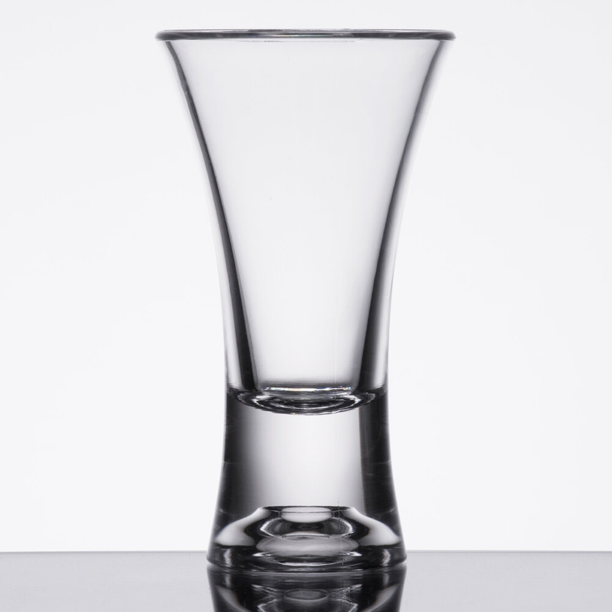 Thunder Group PLTHSG002AC 2 oz. clear polycarbonate flared shooter with heavy base and flared rim