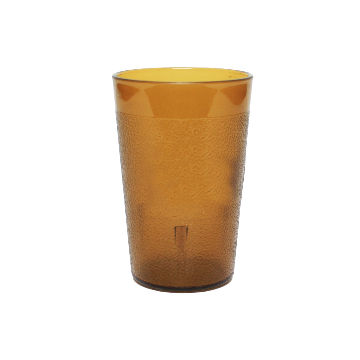 Thunder Group 8 oz amber plastic tumbler with textured exterior on white background