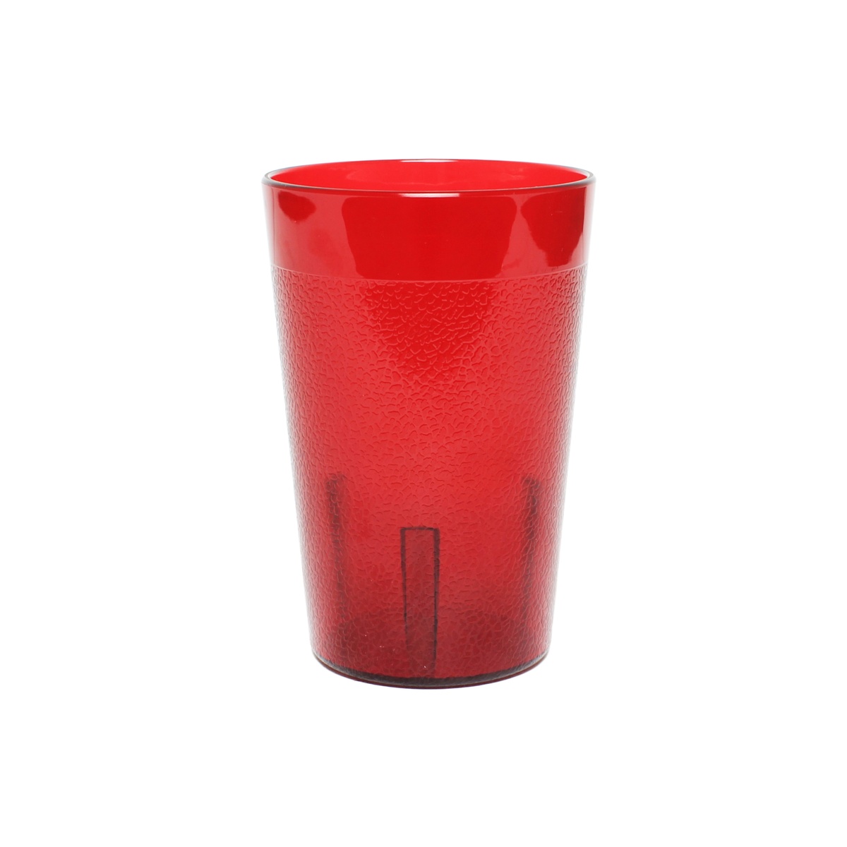 Thunder Group PLTHTB008R 8 oz red plastic tumbler with textured exterior on white background