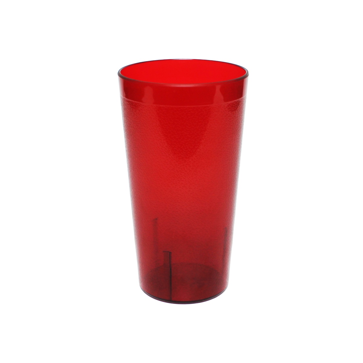 Thunder Group 12 oz red stackable plastic tumbler with textured exterior
