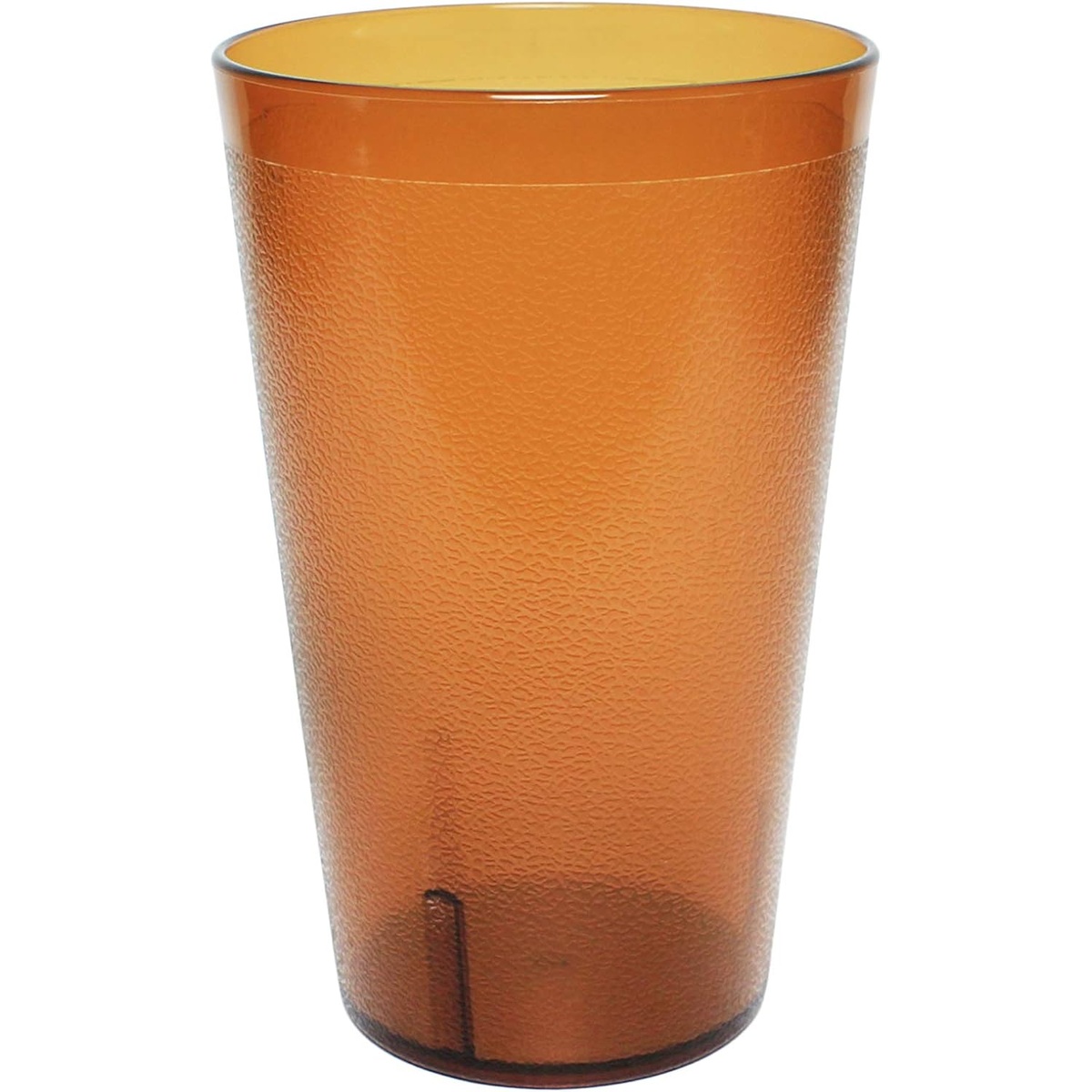 Thunder Group 32 oz amber plastic tumbler with textured exterior on white background