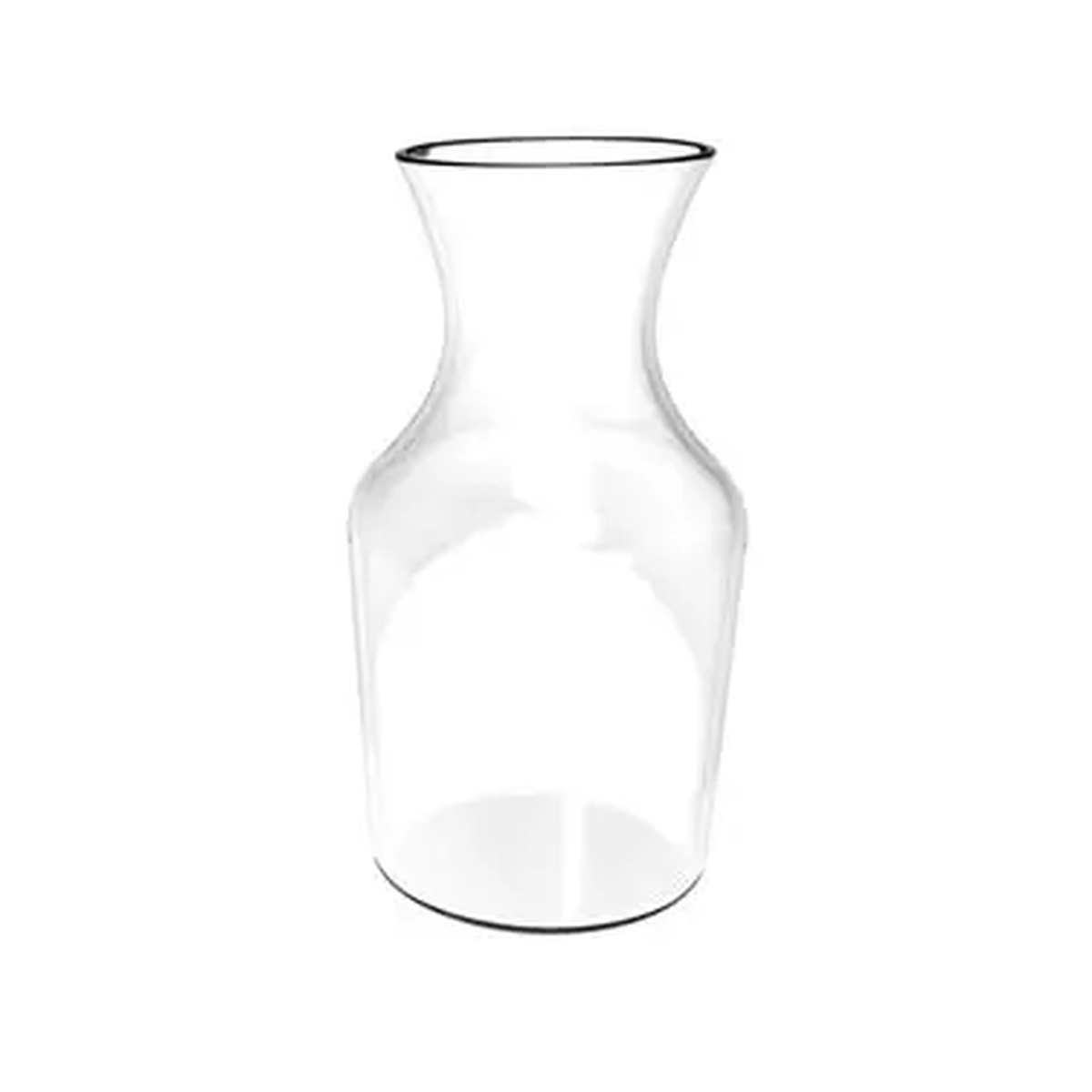 Thunder Group PLTHWD009C clear polycarbonate 9 oz wine decanter with wide mouth and elegant curved silhouette
