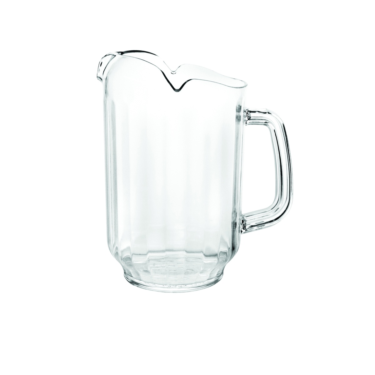 Thunder Group PLWP032CL 32 oz clear polycarbonate three-spout water pitcher with ergonomic handle