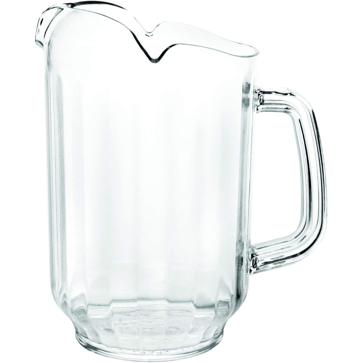 Thunder Group PLWP064CL 64 oz. clear polycarbonate water pitcher with handle and three-spout rim