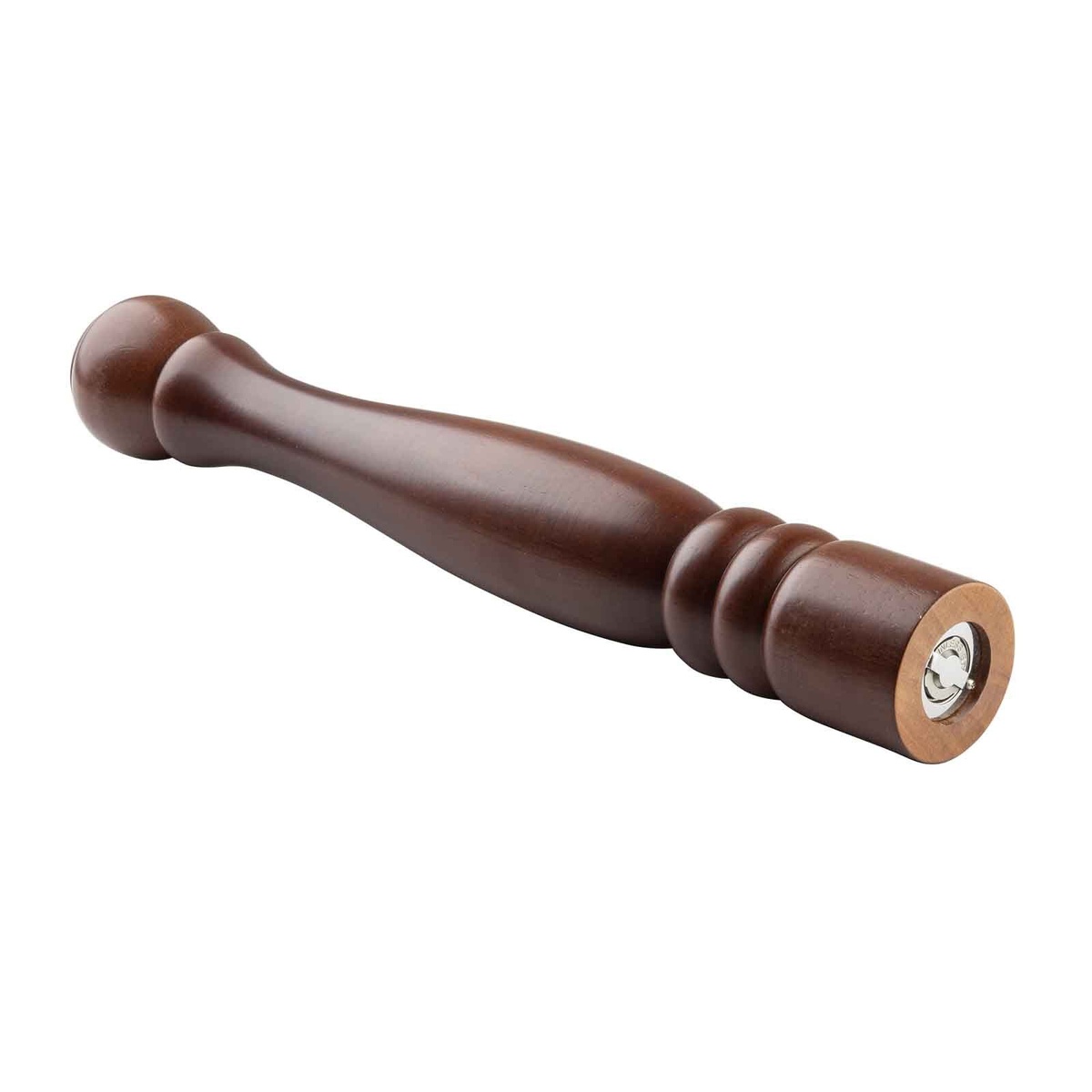 TableCraft PM1918 pepper mill angled view showing forged steel grinding mechanism at base