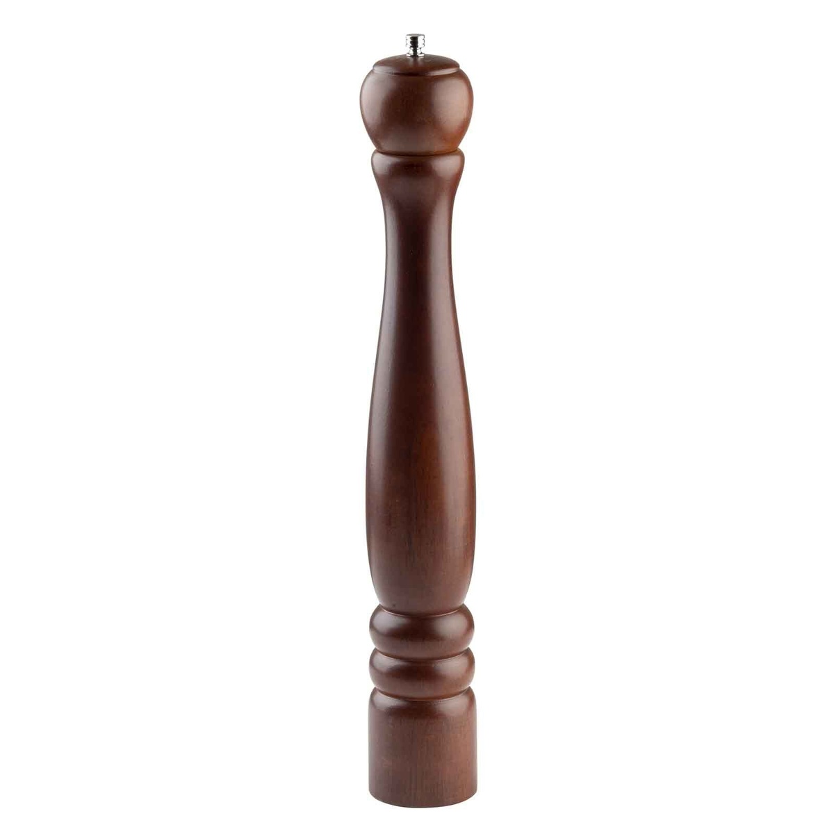 TableCraft PM1918 18-inch wood pepper mill upright view with mahogany finish