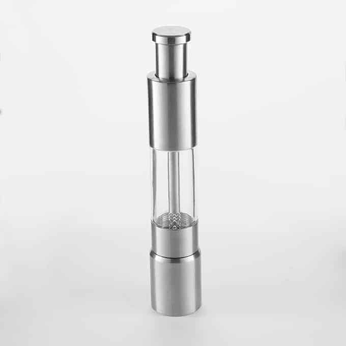 American Metalcraft PMG6 6-inch stainless steel and acrylic presto push pepper and salt mill in silver