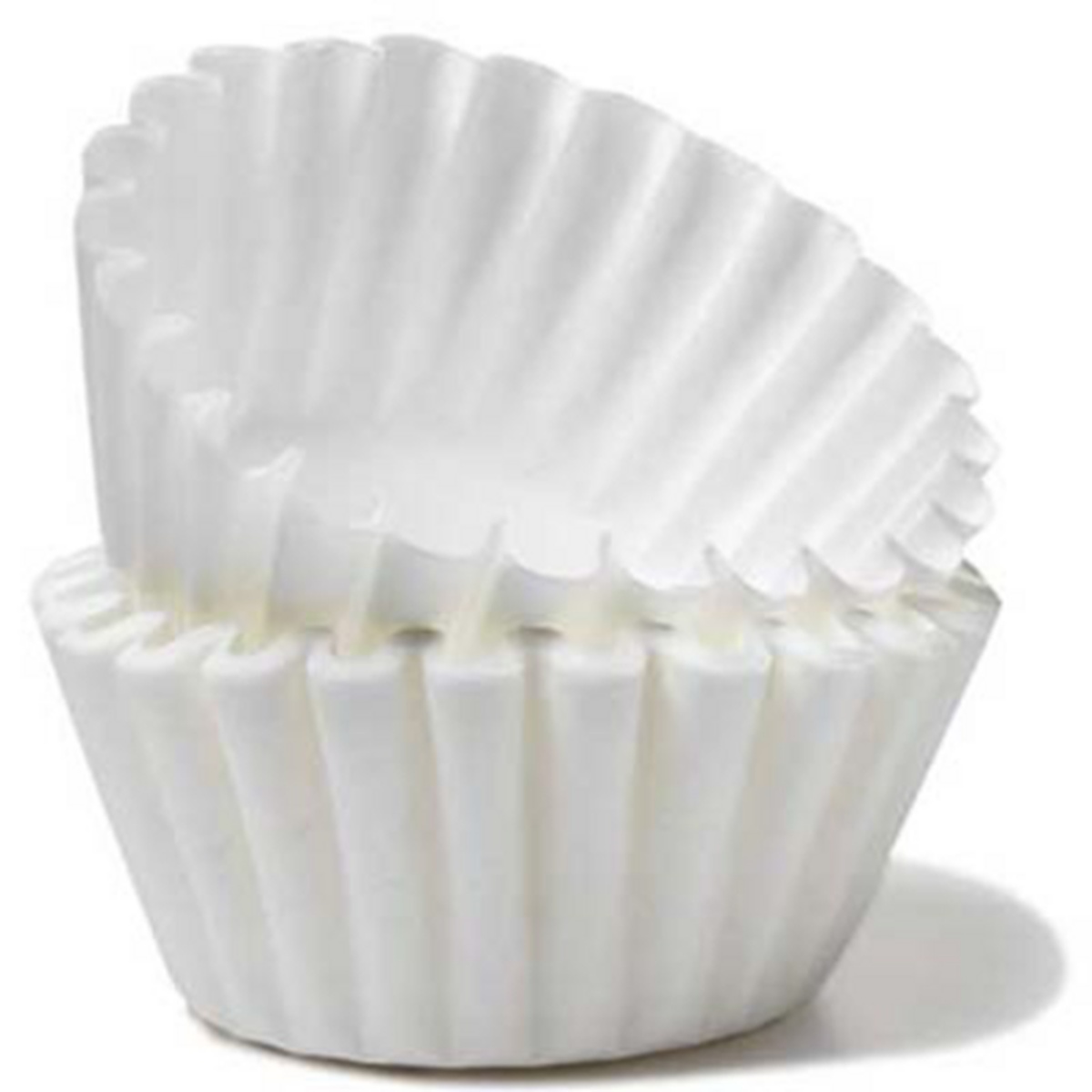 Bloomfield basket-style white paper coffee filters stacked