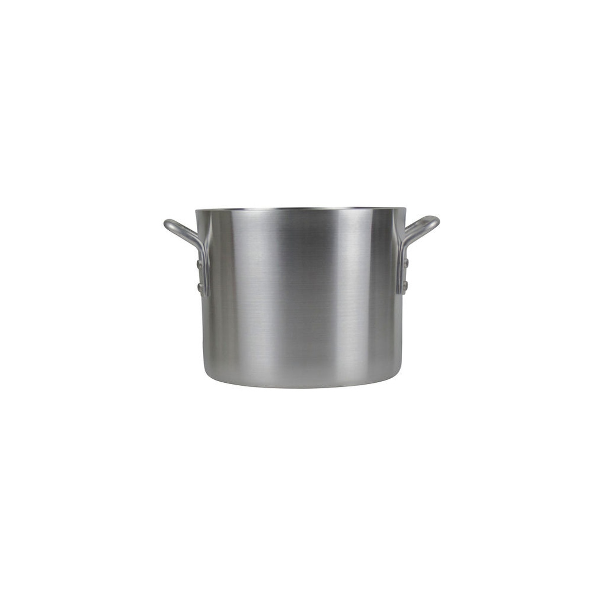 Clean side view of Libertyware 8 quart aluminum stock pot