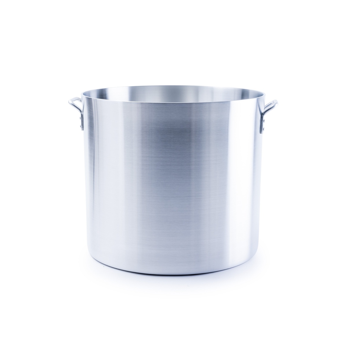 Libertyware 120 Quart Aluminum Stock Pot showing clean interior and handles