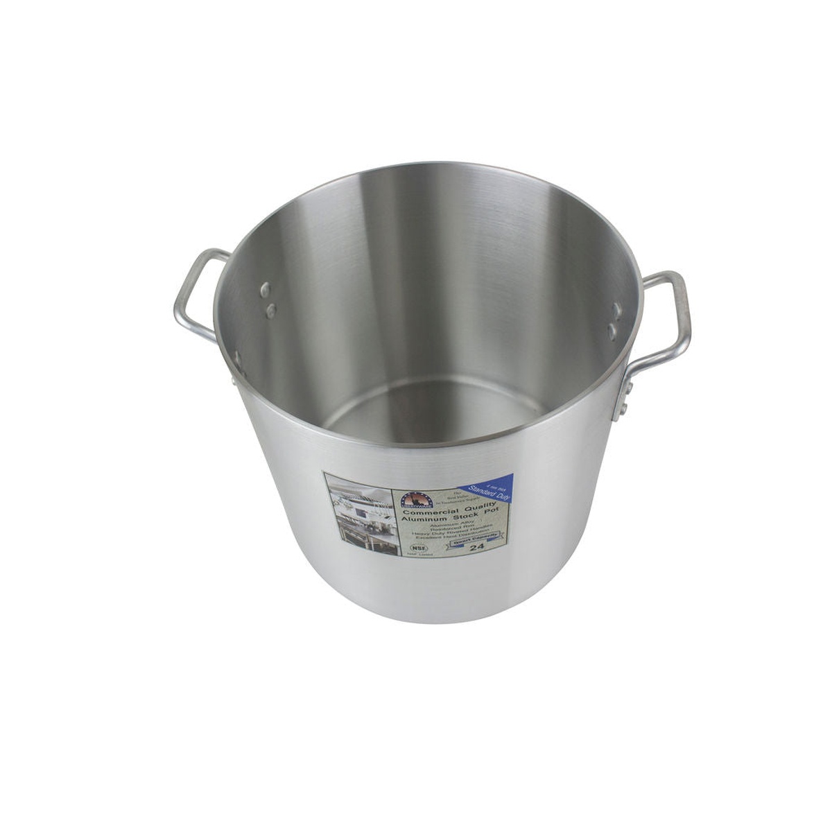 Top down angled view of the interior of the Libertyware 24 quart stock pot