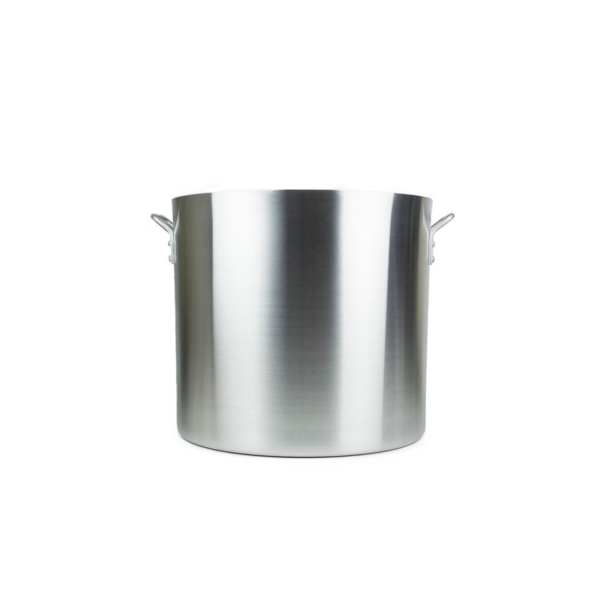 Libertyware POT60 aluminum stock pot side profile showing riveted handles and reinforced rim