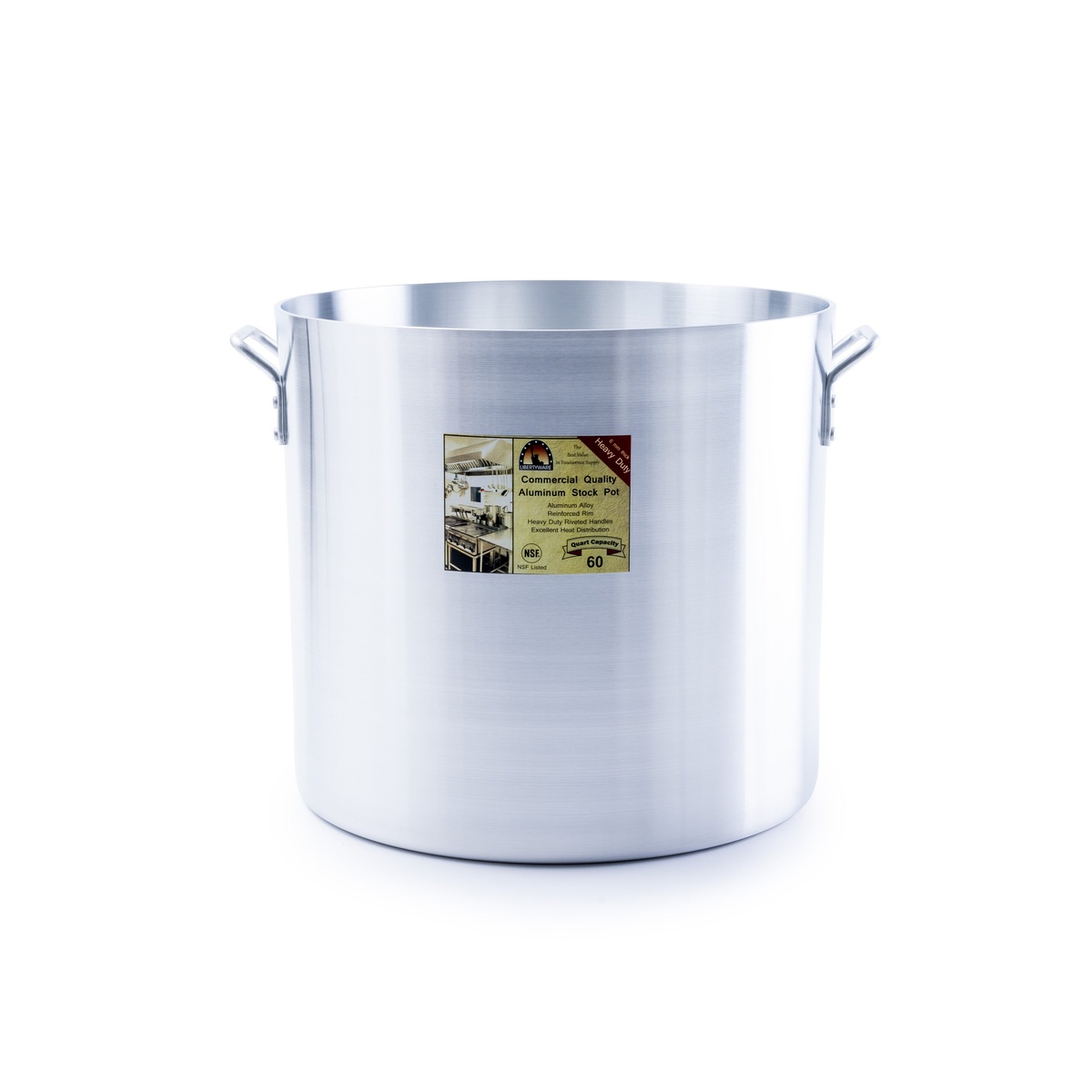 Libertyware 60 quart aluminum stock pot with commercial label