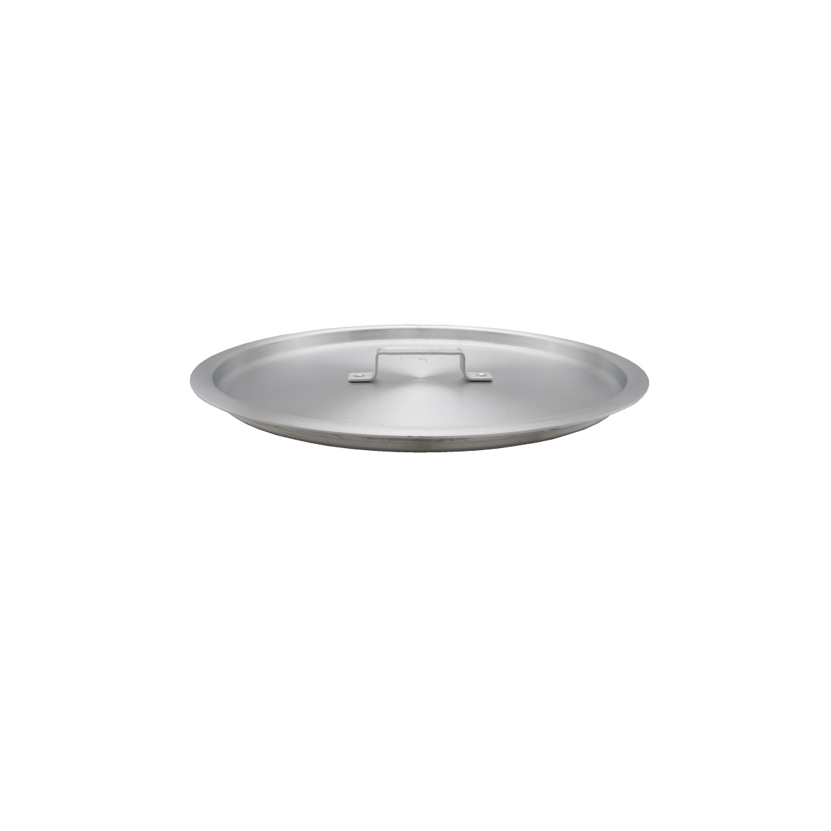 Libertyware POTC40 round flat aluminum stock pot cover with center handle, top view