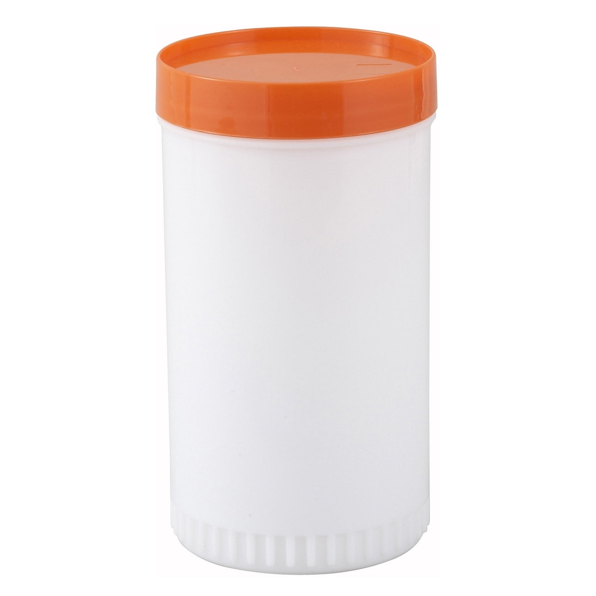 Winco PPB-2O pour bottle shown with orange lid securely covering the opening