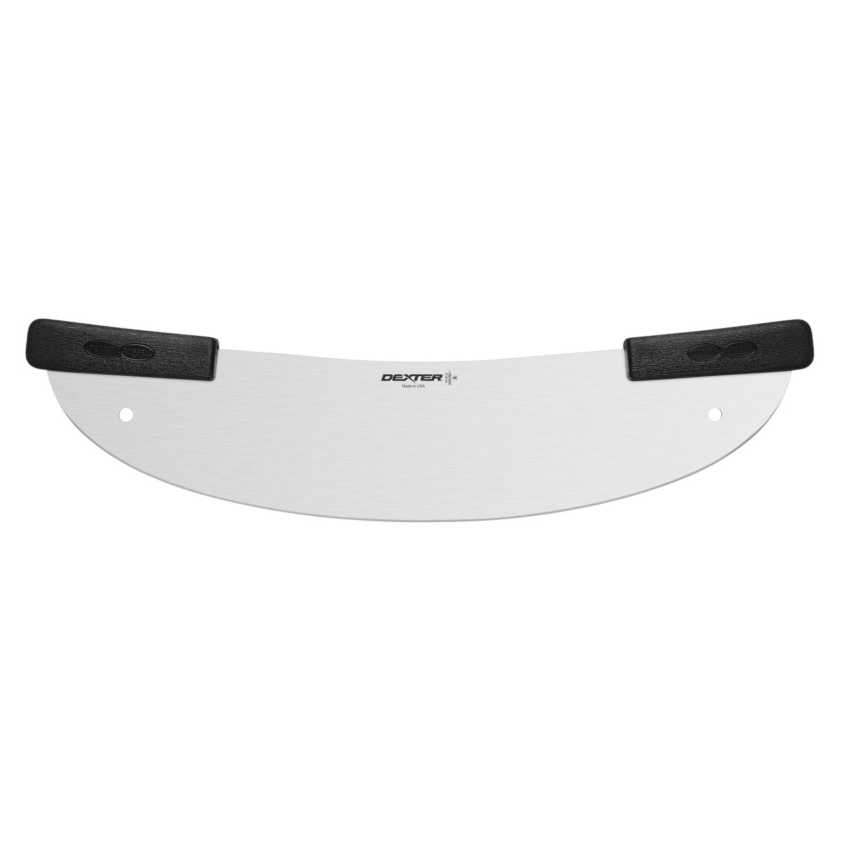 Dexter Russell PR180-20 SANI-SAFE 20-inch pizza rocker with curved stainless steel blade and dual black polypropylene handles