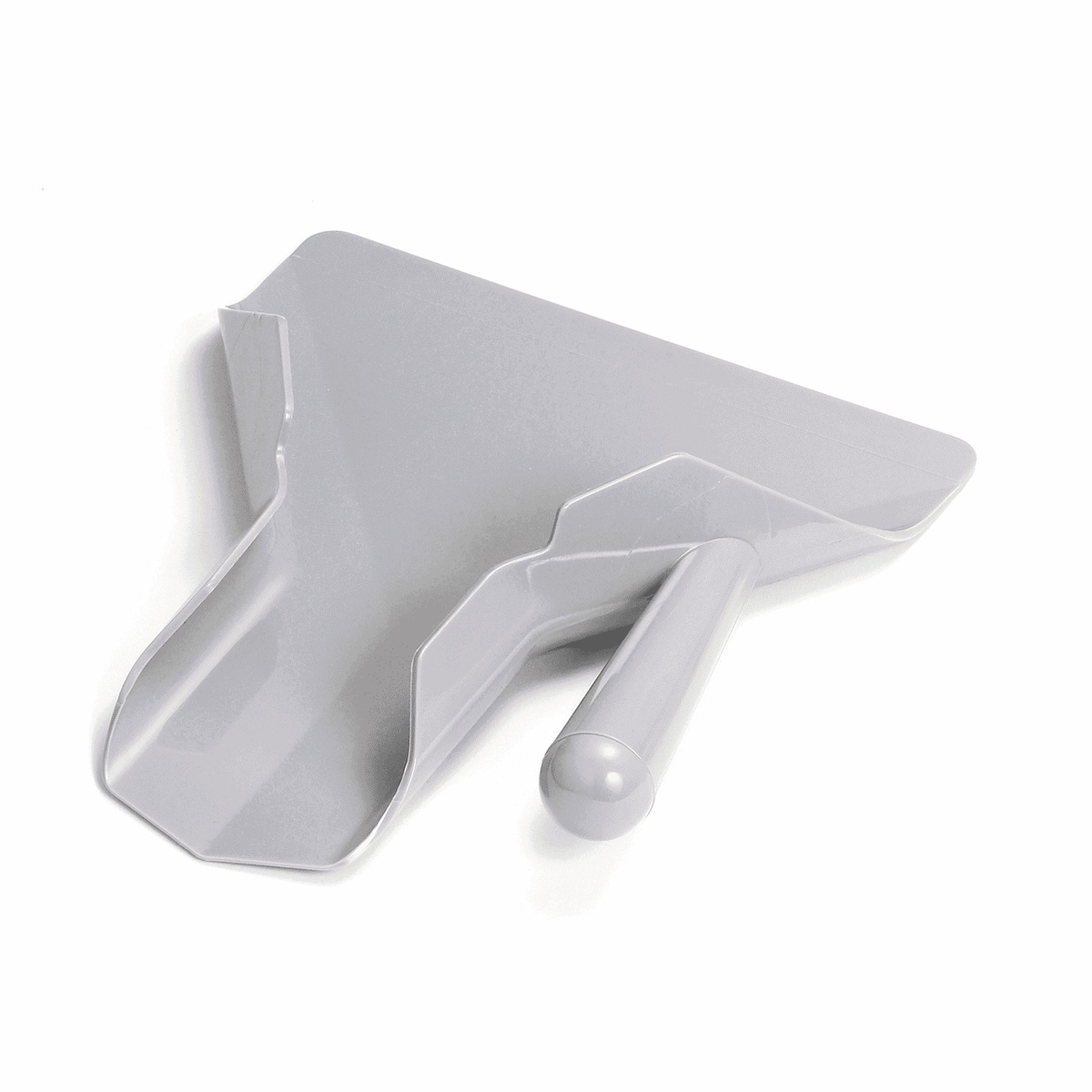 Tablecraft PR8 gray polypropylene French fry scoop with right-hand handle, isolated on white background