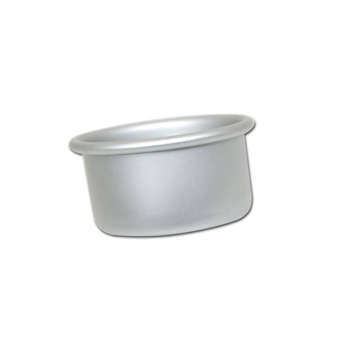 Fat Daddio's PRD-42 anodized aluminum round cake pan, 4-inch diameter, 2-inch depth, solid bottom, silver finish