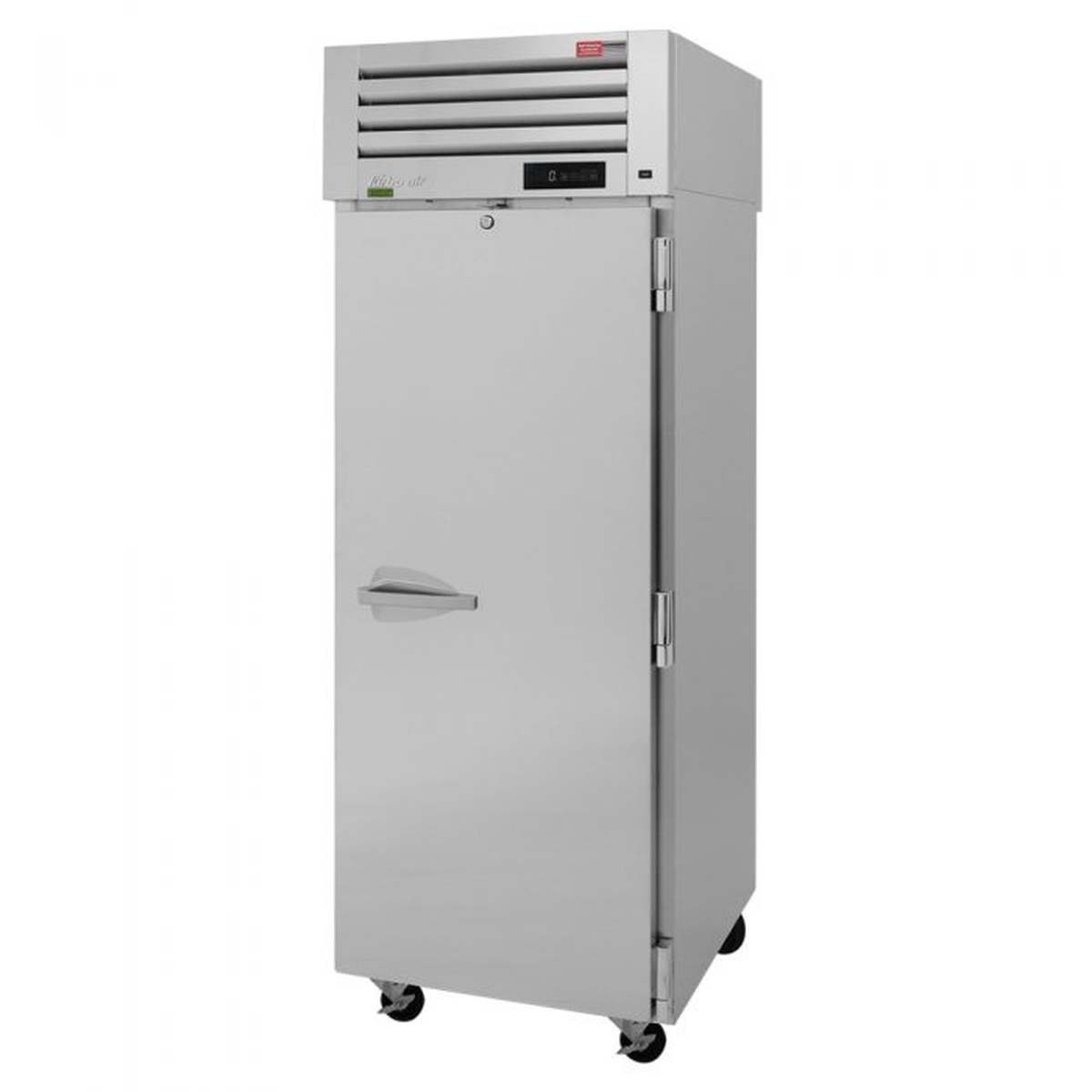 Turbo Air PRO-26F-N one-section solid stainless steel door reach-in freezer with top-mount compressor and digital controller on casters