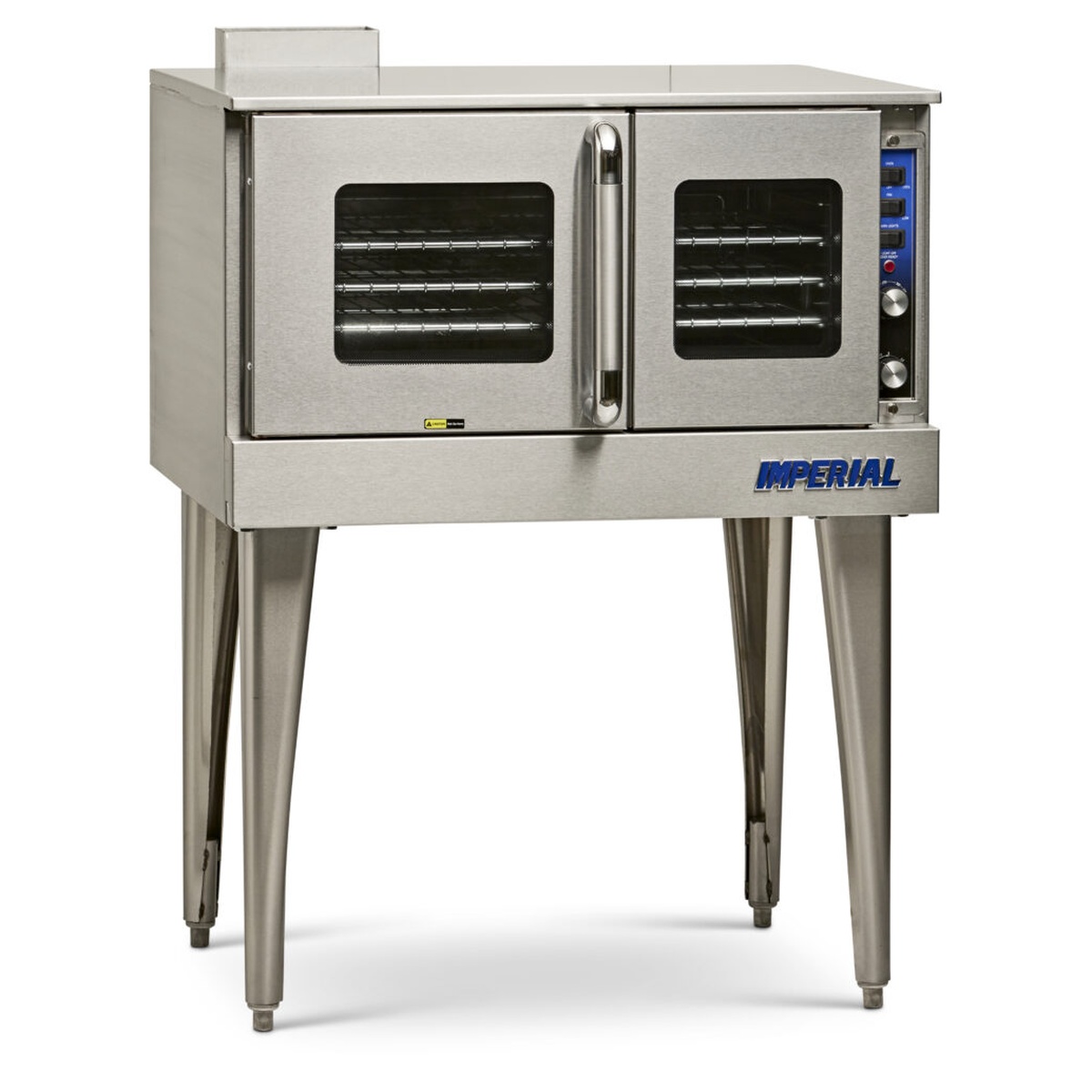 Imperial PRV-1 single deck gas convection oven on legs with dual doors and right-side controls