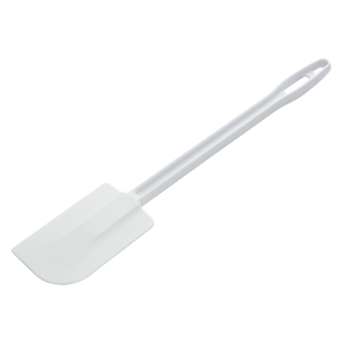Winco PSC-16 white plastic scraper side angle showing handle and blade