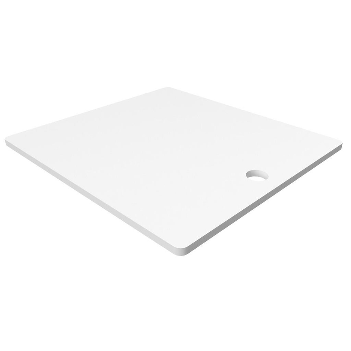 BK Resources PSC-1818 white HDPE poly sink cover with small drainage hole cutout, shown on white background