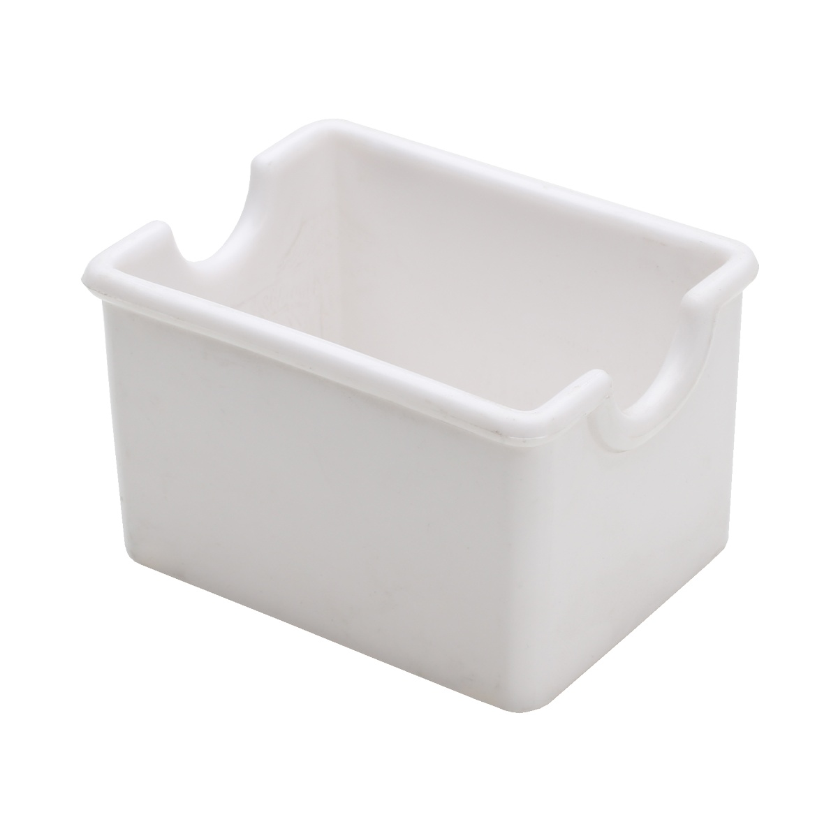 Libertyware PSPH-W white plastic sugar packet holder with notched top edges