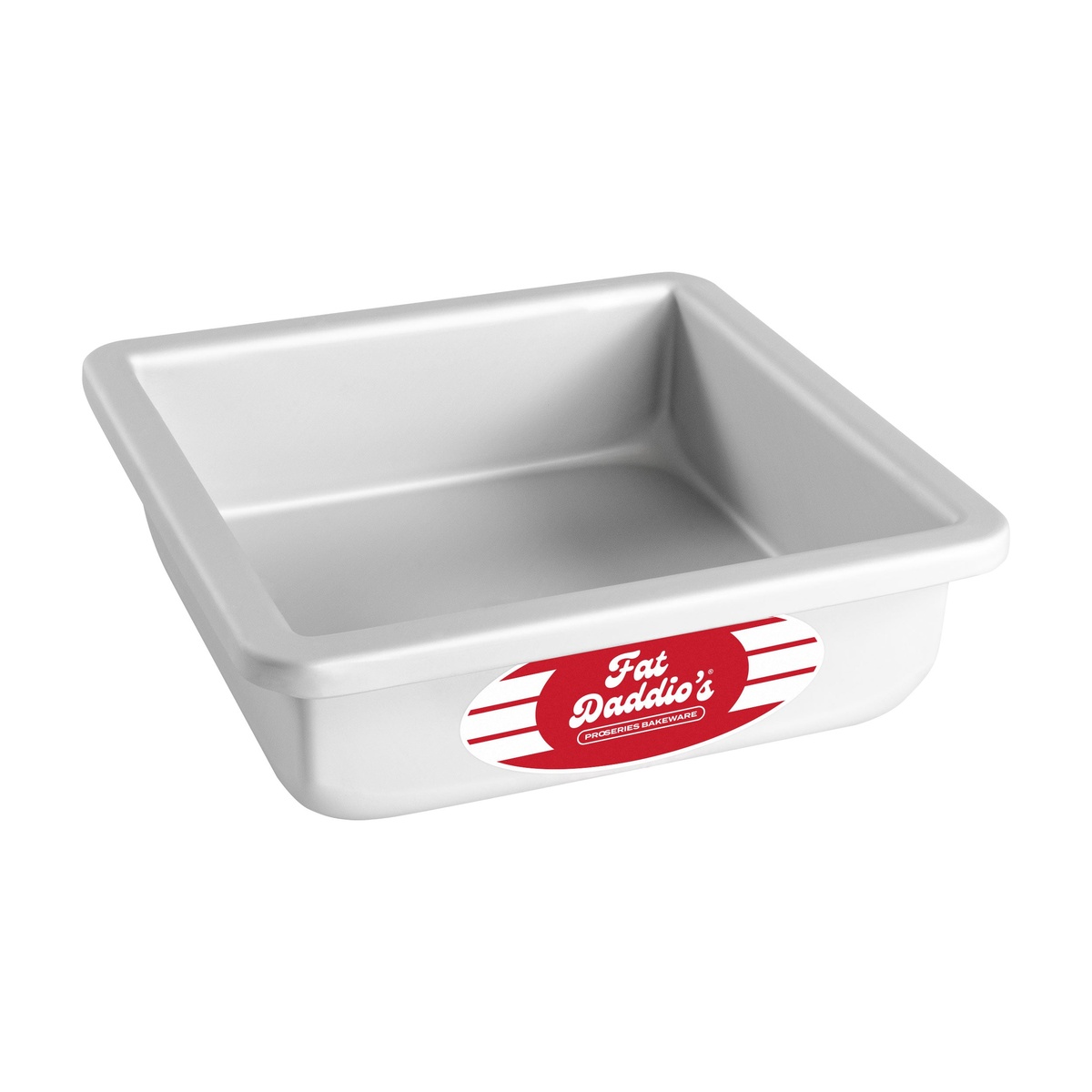 Fat Daddio's PSQ-662 ProSeries 6x6x2 inch square anodized aluminum cake pan with rolled rim and straight sides