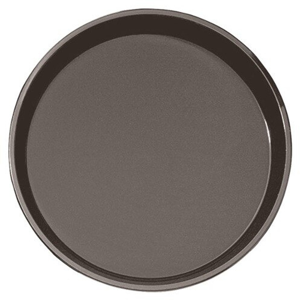 Cambro PT1100167 11-inch round brown Polytread non-skid serving tray, top view