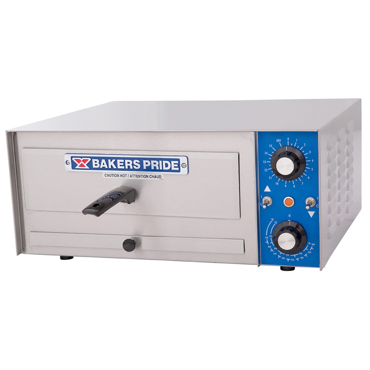 Bakers Pride PX-14 countertop oven angled front view showing control knobs