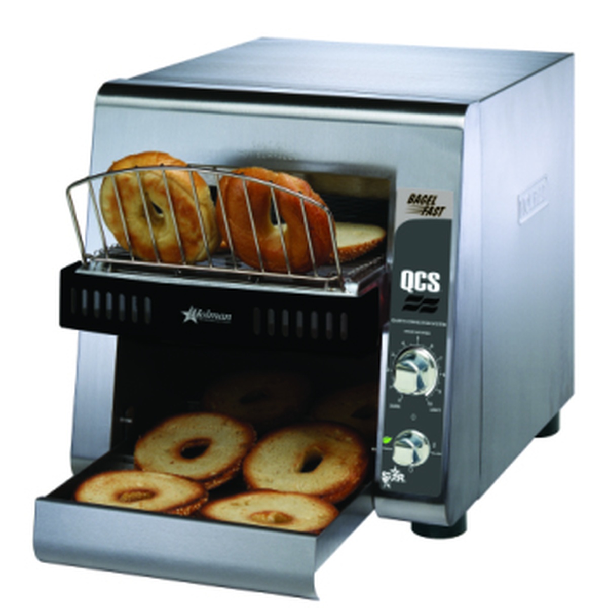 Star QCS2-1200B commercial conveyor toaster with front loading area and analog control knobs