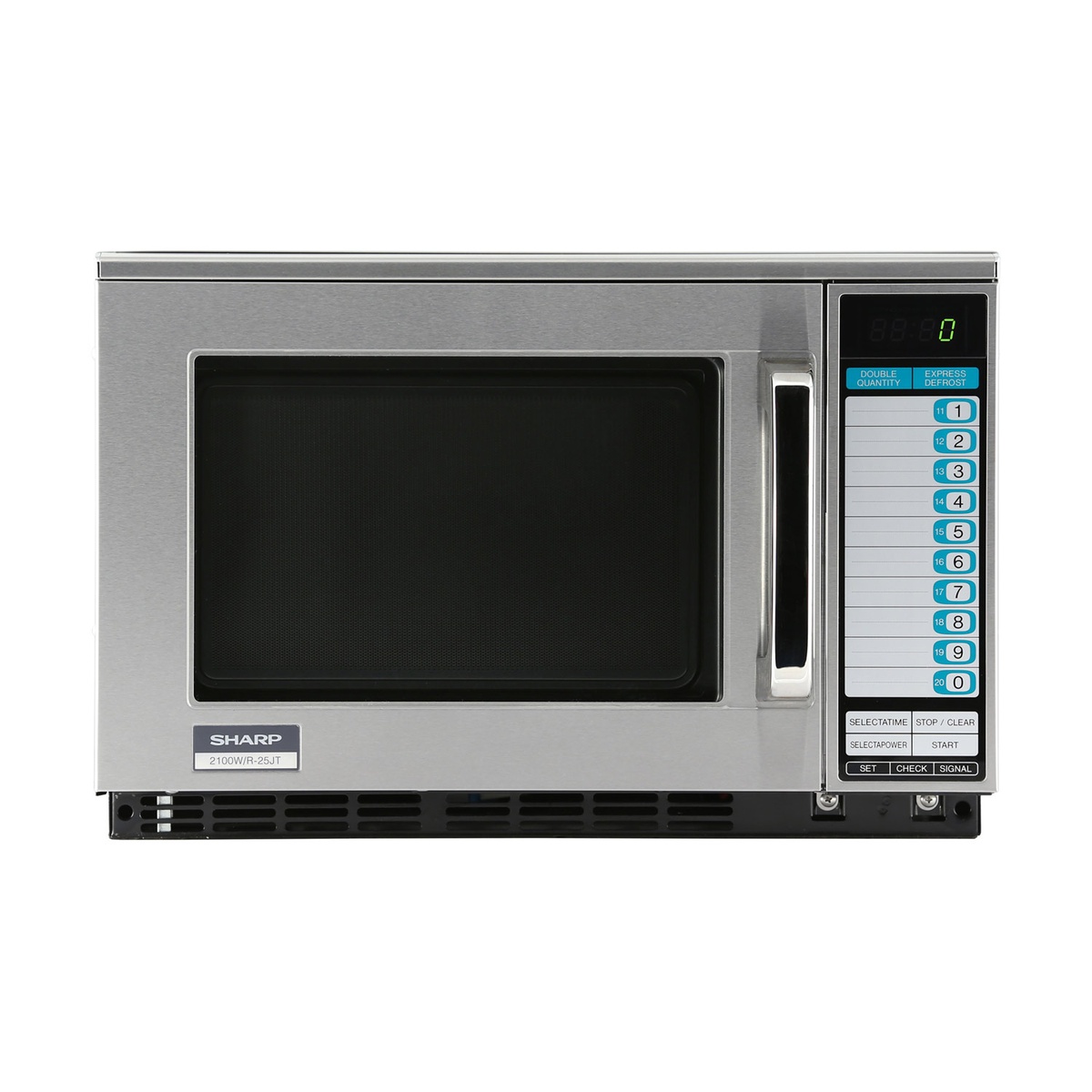 Sharp R-25JTF commercial microwave oven front view