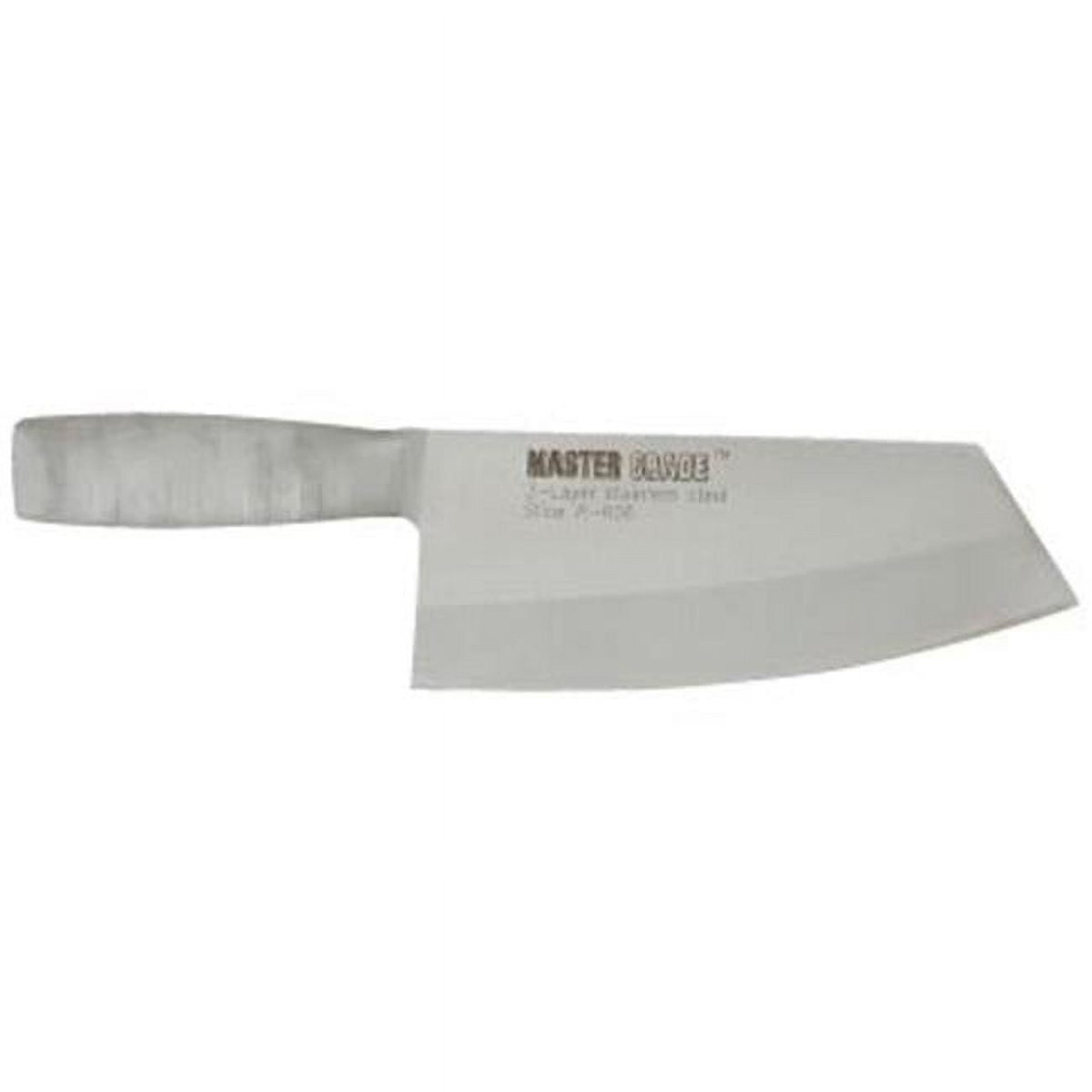 Master Grade R-606 Chinese Style Chef's Knife with steel handle and wide 3-layer blade