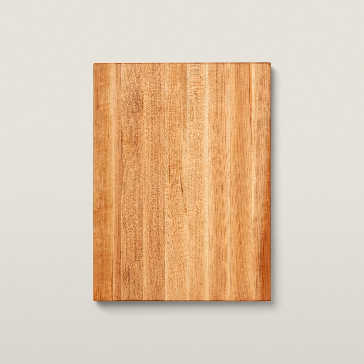 John Boos R03 maple cutting board, top-down view showing edge-grain wood surface