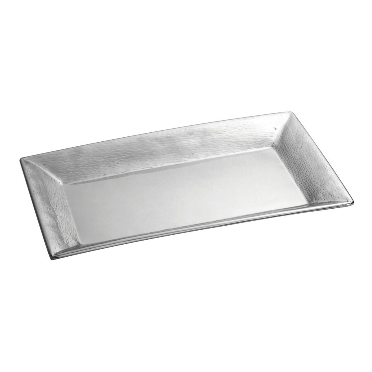 TableCraft R2212 Remington 22 x 12 inch rectangular stainless steel serving tray with textured rice pattern and mirror finish