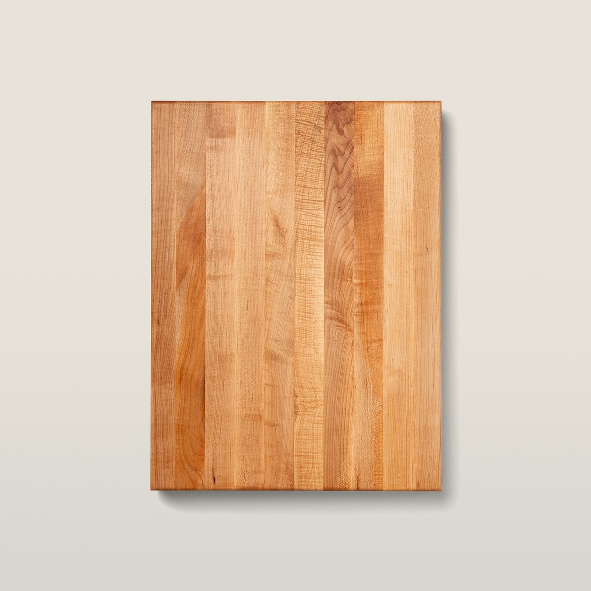 John Boos RA03 maple cutting board, top-down view showing edge-grain wood surface