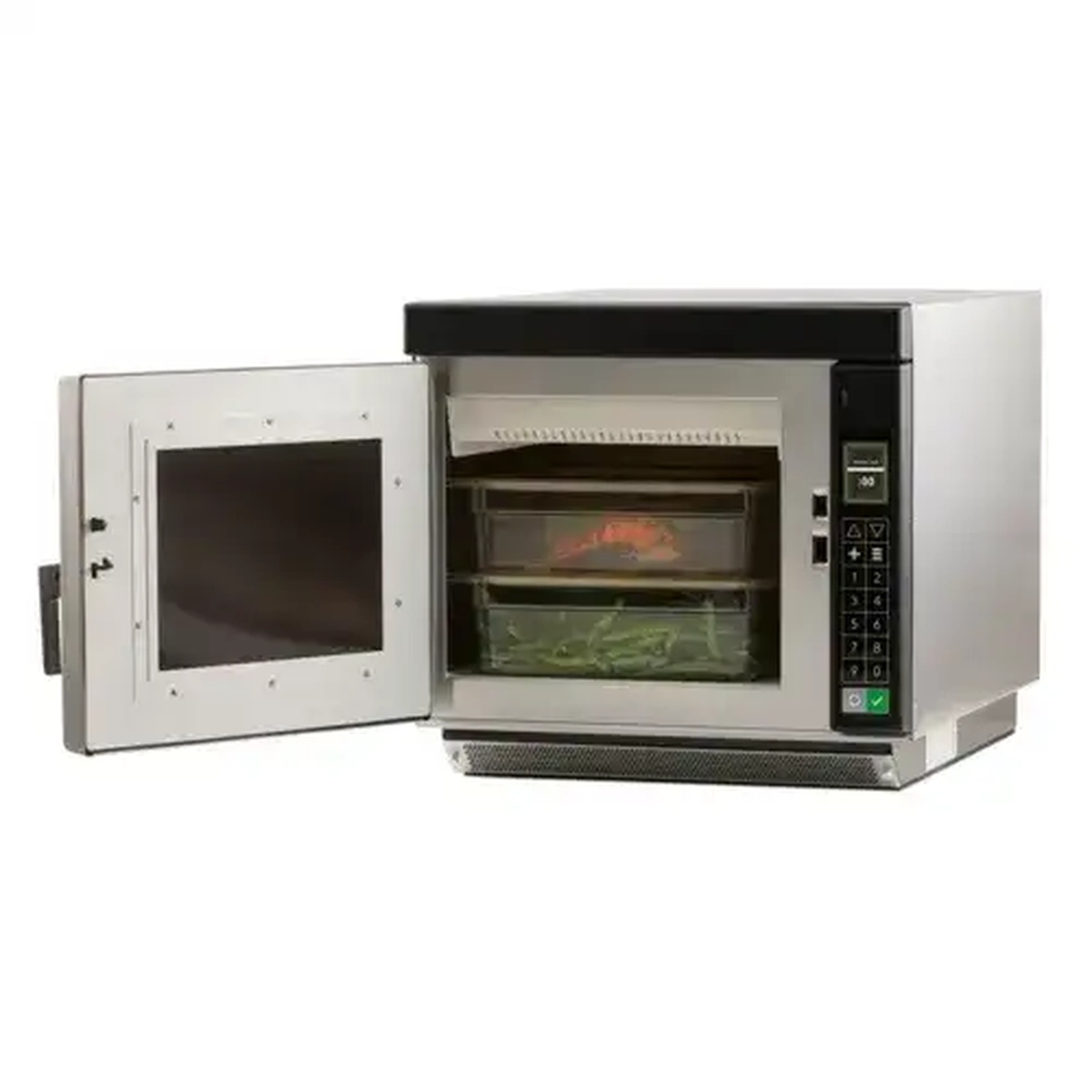 Amana ACP RC30S2 commercial microwave shown with door open and interior cavity