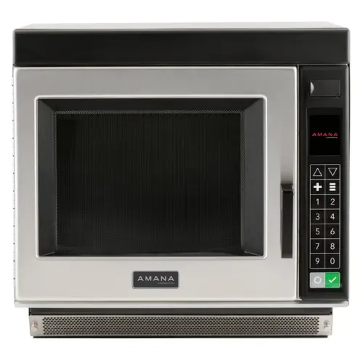Front view of Amana ACP RC30S2 commercial microwave with touch control panel